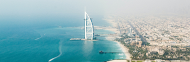 Dubai beach drone shot