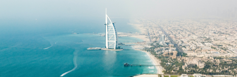 Dubai beach drone shot