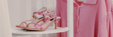 pink-sandals-beside-a-pink-cardigan