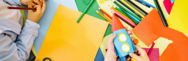 children at school doing arts and craft
