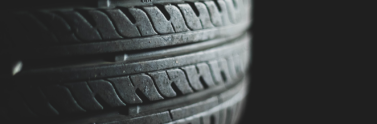 Close up of old tire tread