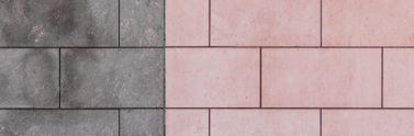 Grey and pink tiles on wall