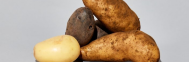 Potatoes stacked on top of each other
