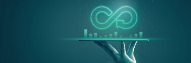 image of a hand holding a growth chart with an infinity symbol above
